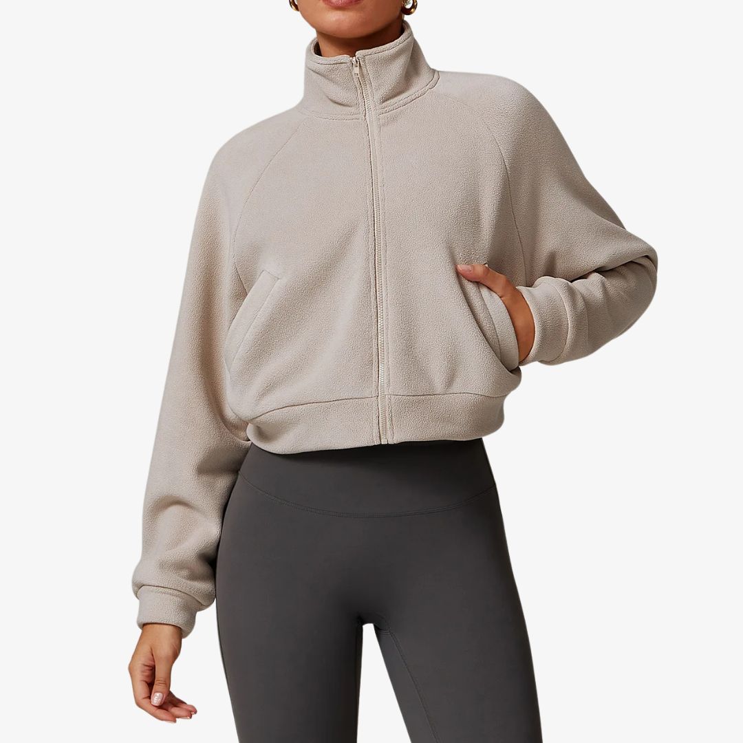 Peak Quest Fleece Crop Jacket - Women's - Beige